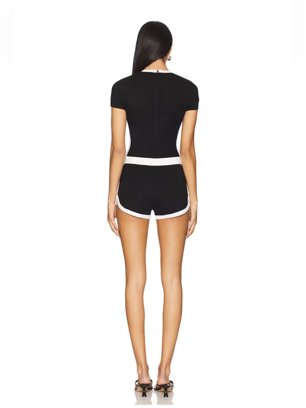 Lovers + Friends Calam Romper in Black And White - Picture 3 of 6